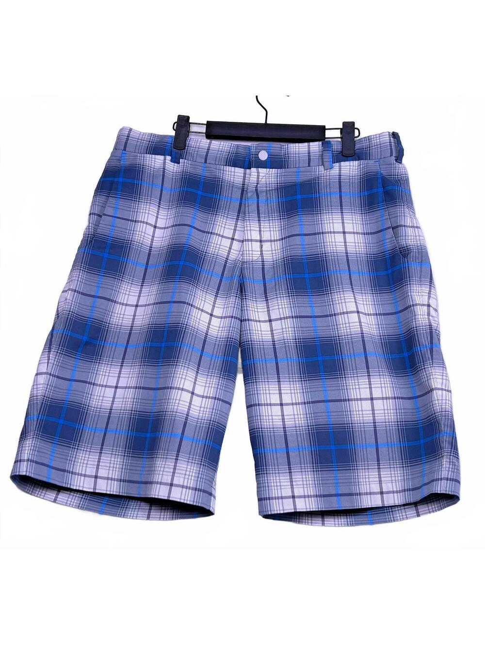 Nike Golf Mens DRI-FIT Tour Performance Plaid Golf Shorts  34 Blue Gray Athletic